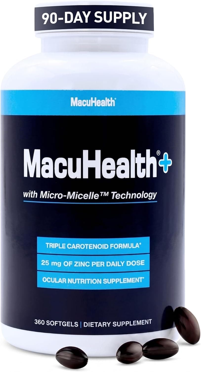 MacuHealth Plus+ Eye Vitamins, Triple Carotenoid Formula, 90 Softgels