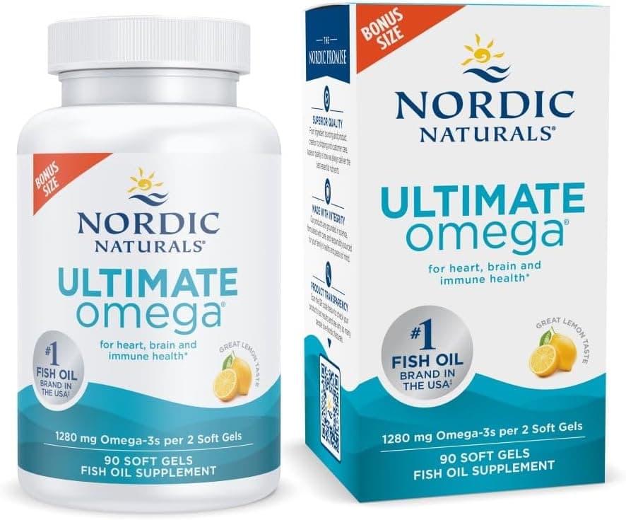 Nordic Naturals Ultimate Omega, Lemon Flavor, 1280 mg Omega-3, 90 Soft Gels