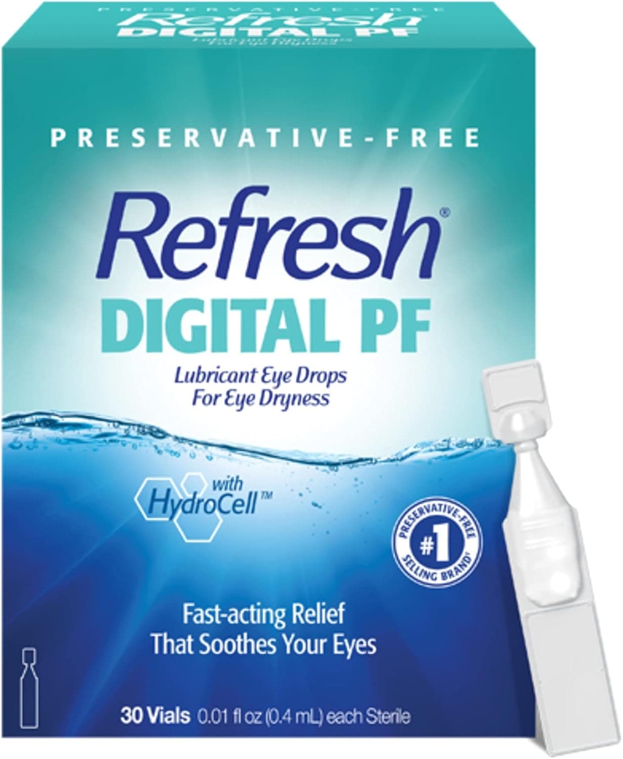 REFRESH DIGITAL PF Lubricant Eye Drops, Preservative-Free, 30 Single-Use Containers