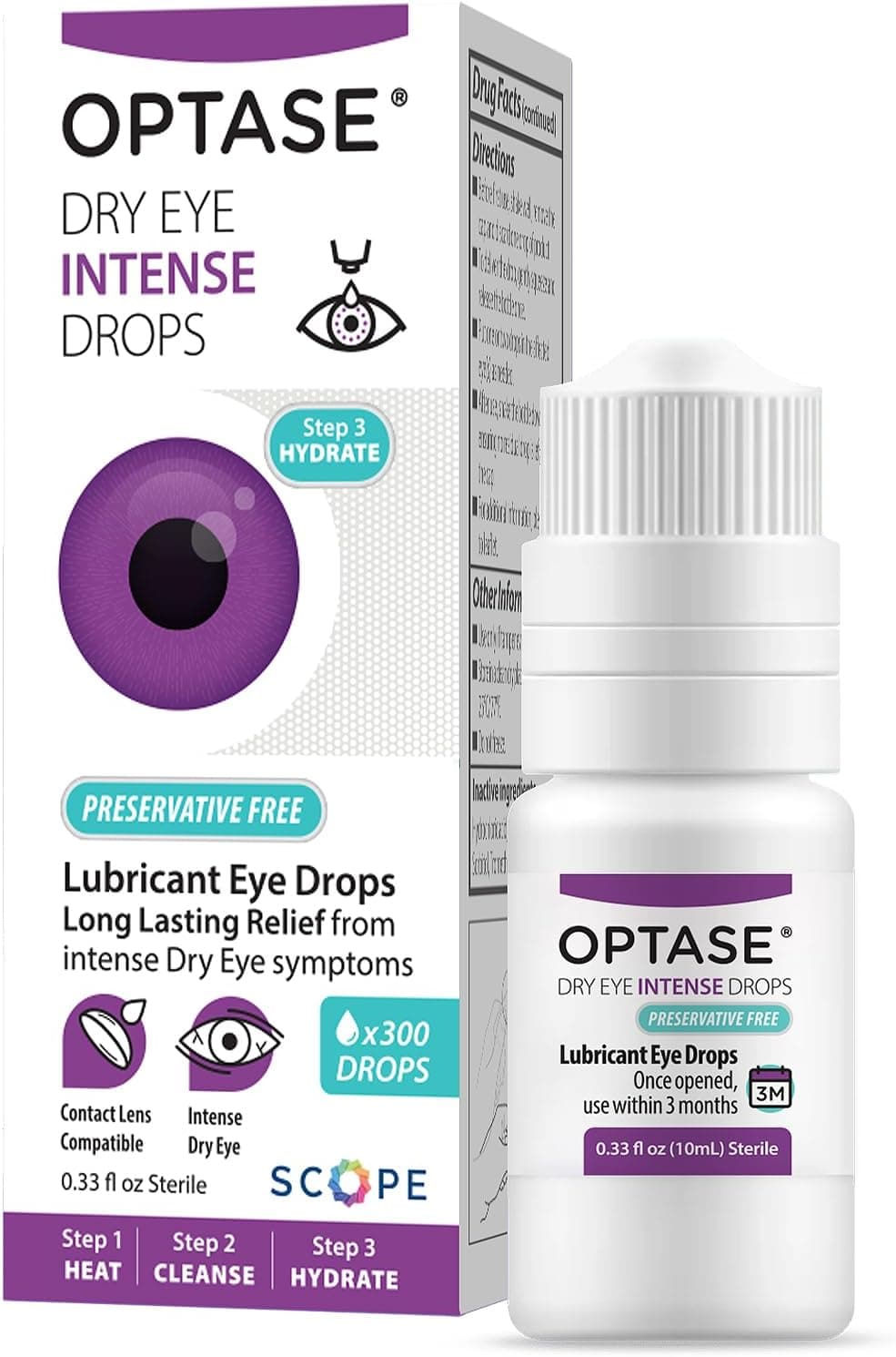 OPTASE Dry Eye Intense Drops, Preservative Free, Multidose Bottle, 300 Doses