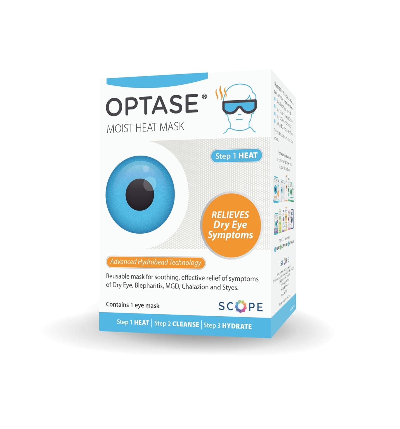 OPTASE Moist Heat Mask with HydroBead Technology
