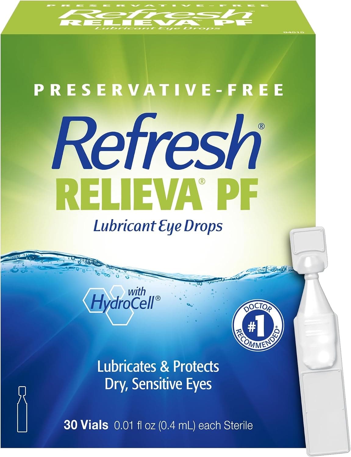 Refresh Relieva PF Lubricant Eye Drops, Preservative-Free, 30 Single-Use Containers