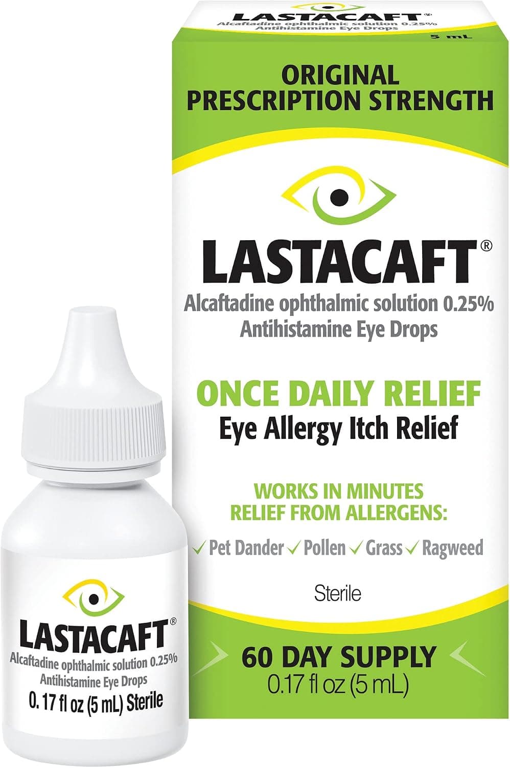 Lastacaft Once Daily Eye Allergy Itch Relief Drops, 60 Day Supply