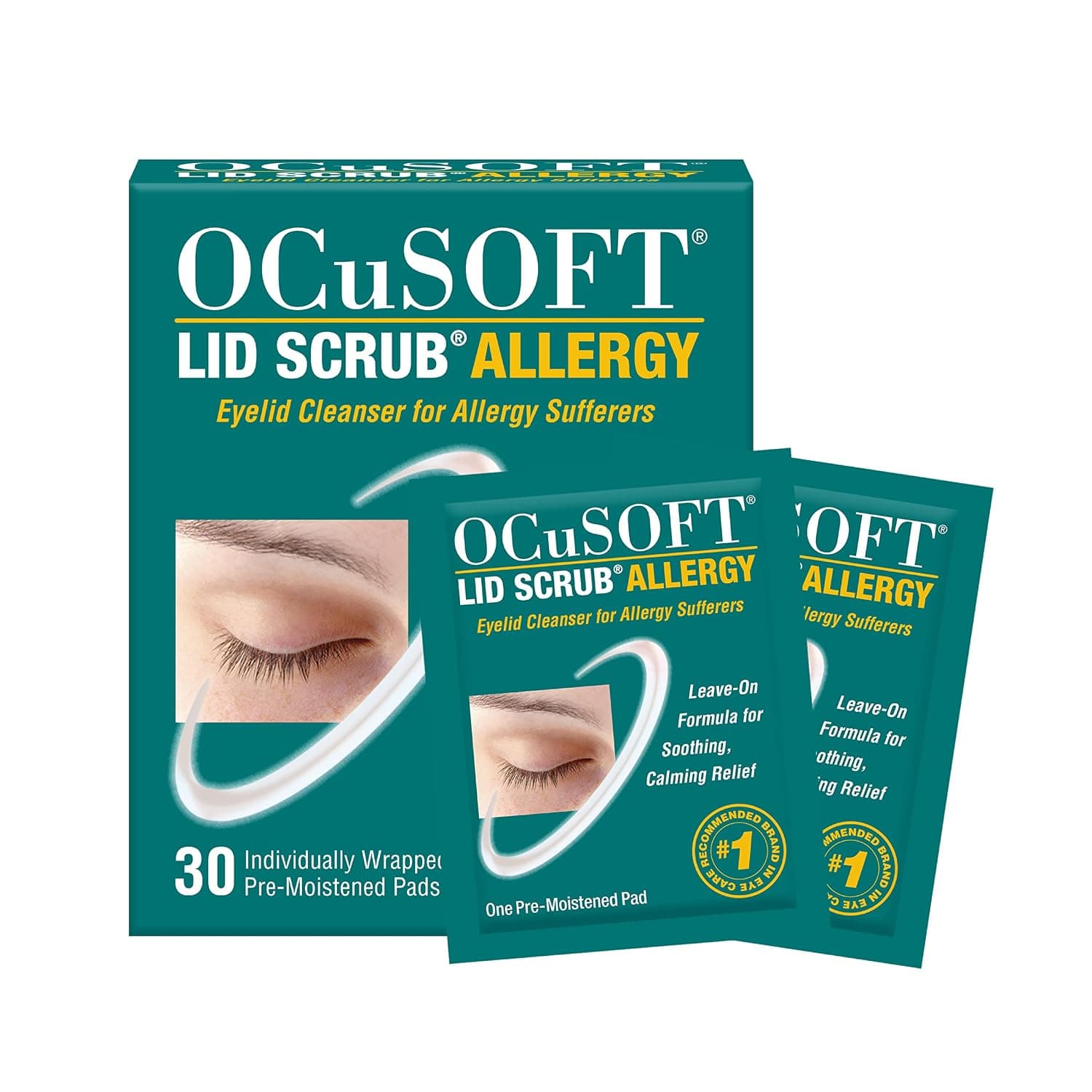 OCuSOFT Lid Scrub Allergy Eyelid Cleanser, 30 ct
